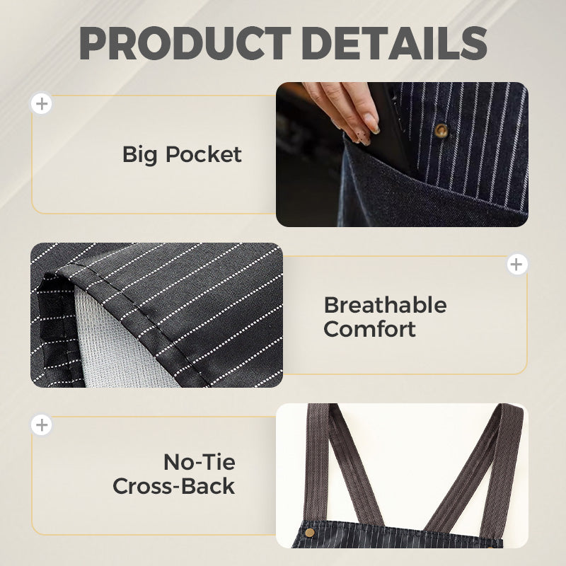 📢📢37% OFF !! ⏰Cross-Back Waterproof Apron with Detachable Hand Towel