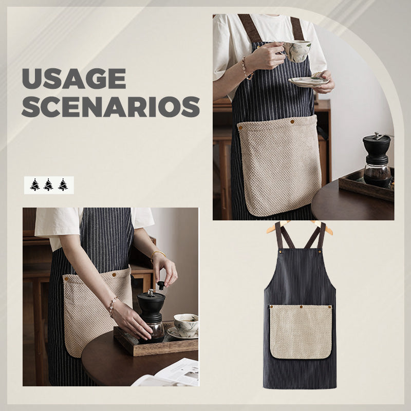 📢📢37% OFF !! ⏰Cross-Back Waterproof Apron with Detachable Hand Towel