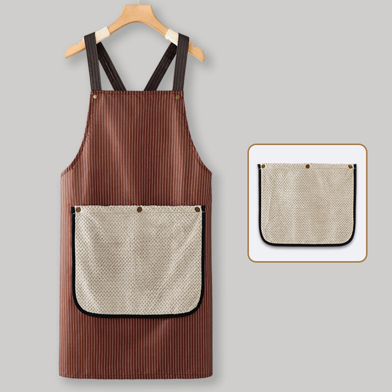 📢📢37% OFF !! ⏰Cross-Back Waterproof Apron with Detachable Hand Towel