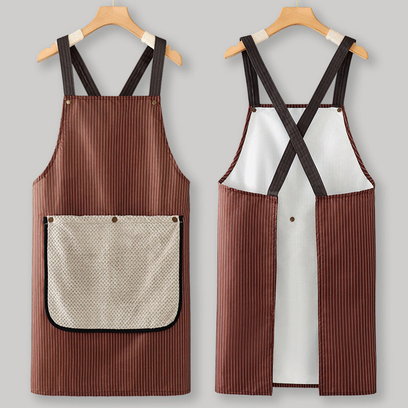 📢📢37% OFF !! ⏰Cross-Back Waterproof Apron with Detachable Hand Towel