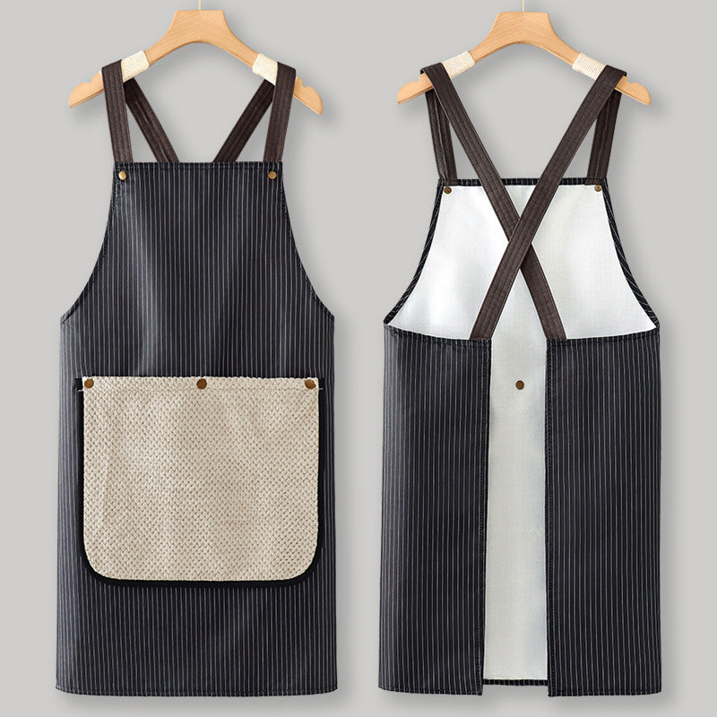📢📢37% OFF !! ⏰Cross-Back Waterproof Apron with Detachable Hand Towel