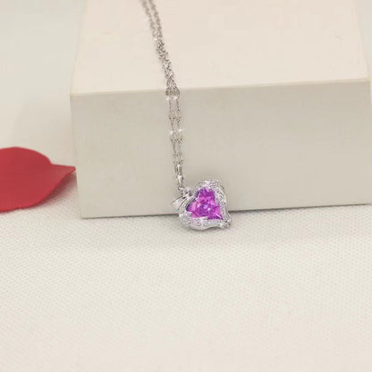 ⏳Limited-time 30% off⏰Colourful Ocean Heart Pendant Titanium Necklace💕📿