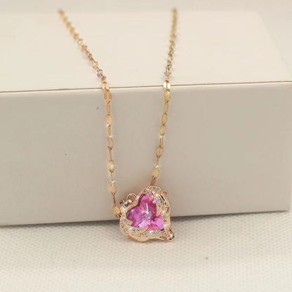 ⏳Limited-time 30% off⏰Colourful Ocean Heart Pendant Titanium Necklace💕📿