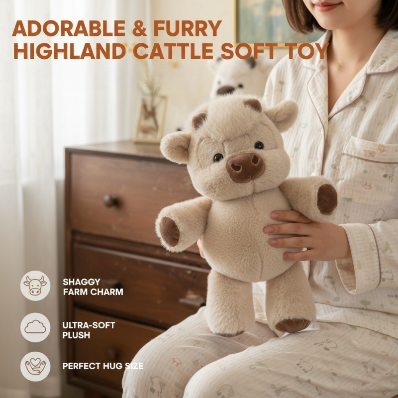 💞Gift Idea Hot Sale 59% OFF🎁🐮Adorable & Furry Highland Cattle Soft Toy🐷