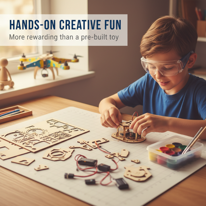 🛩️Kids DIY Wooden Drone Construction Set: Beginner-Friendly & Safe – Build Your Own Drone with STEM Learning!