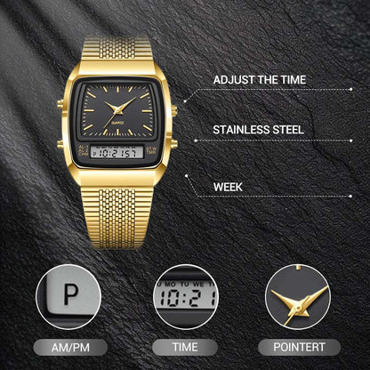 ⌚40% OFF NOW! ✨ Retro Style Square Face Multifunction Watch – Chronograph, Date Display & Classic Design 🕰️