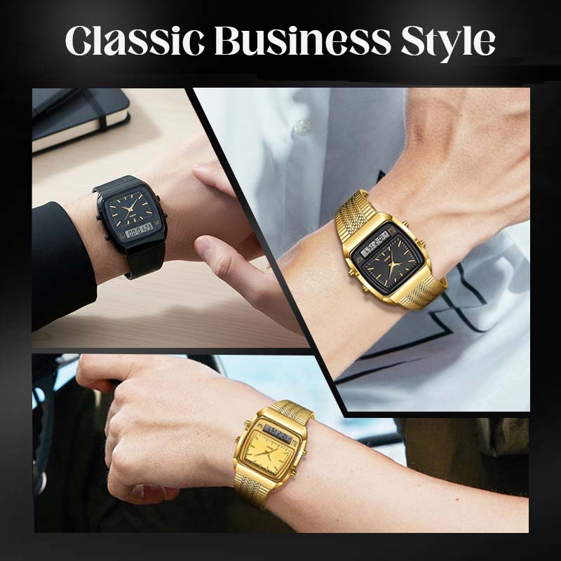 ⌚40% OFF NOW! ✨ Retro Style Square Face Multifunction Watch – Chronograph, Date Display & Classic Design 🕰️