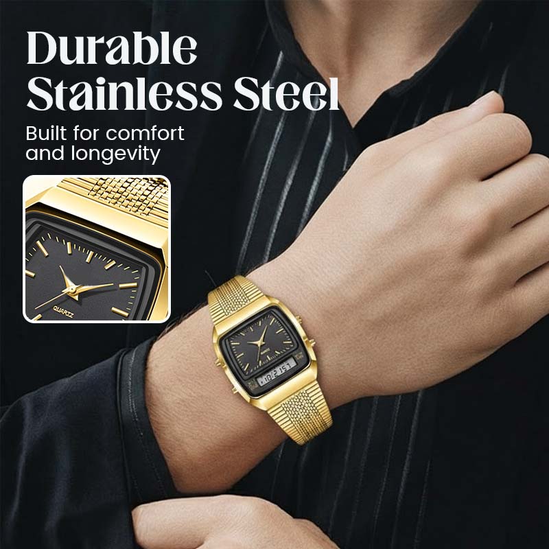 ⌚40% OFF NOW! ✨ Retro Style Square Face Multifunction Watch – Chronograph, Date Display & Classic Design 🕰️