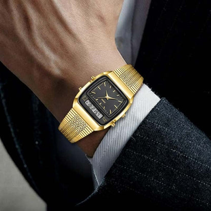 ⌚40% OFF NOW! ✨ Retro Style Square Face Multifunction Watch – Chronograph, Date Display & Classic Design 🕰️