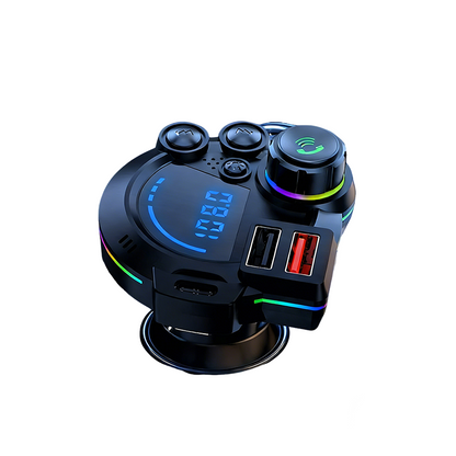 Universal Dual-Port Car FM Bluetooth Transmitter – Wireless Music, Hands-Free Calling & Dual USB Charger