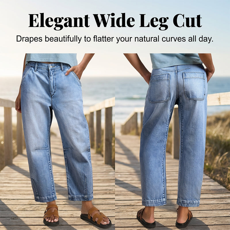 🎁2026 New Arrivals💥Women's High Waisted Cropped Barrel Jeans