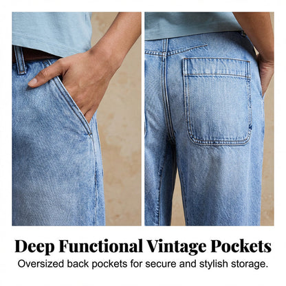 🎁2026 New Arrivals💥Women's High Waisted Cropped Barrel Jeans