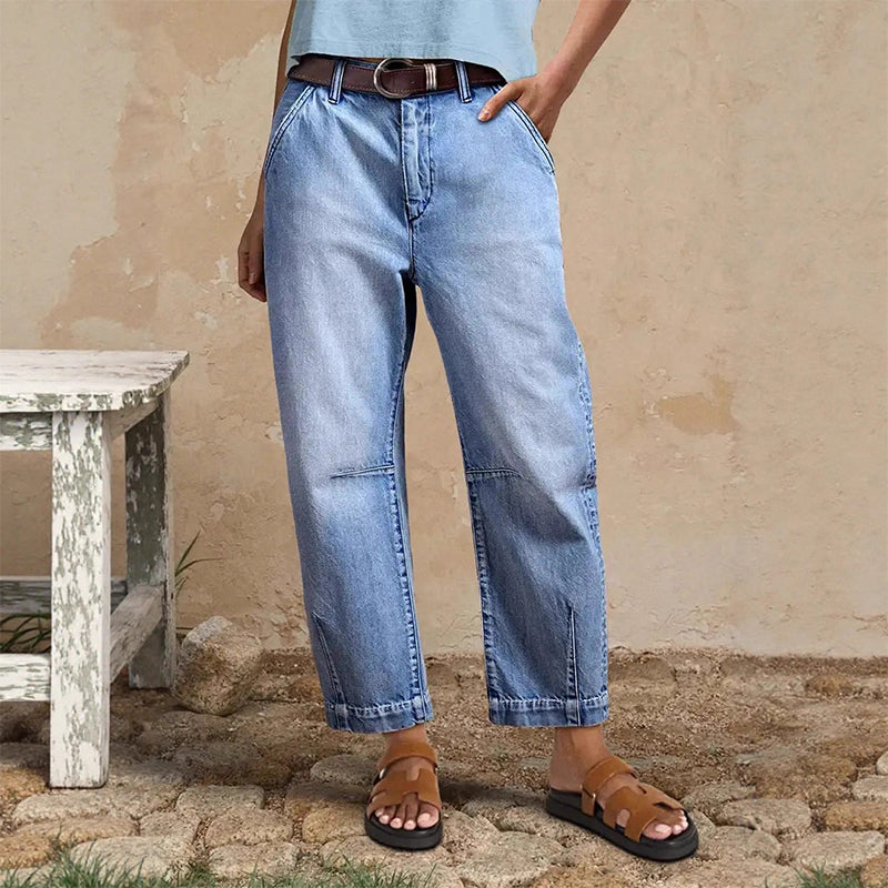 🎁2026 New Arrivals💥Women's High Waisted Cropped Barrel Jeans