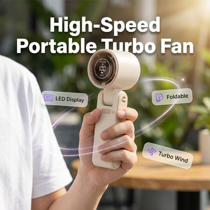 📢📢40% OFF !! ⏰Portable Handheld Fan with LED Digital Display🌬️ Stay cool—Anytime, Anywhere❄️