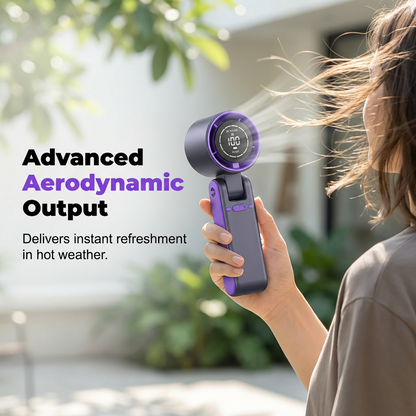 📢📢40% OFF !! ⏰Portable Handheld Fan with LED Digital Display🌬️ Stay cool—Anytime, Anywhere❄️