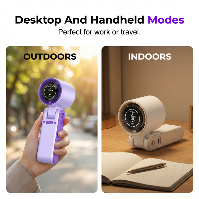 📢📢40% OFF !! ⏰Portable Handheld Fan with LED Digital Display🌬️ Stay cool—Anytime, Anywhere❄️