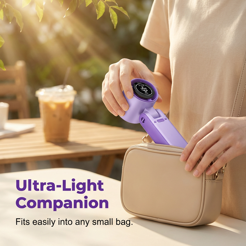 📢📢40% OFF !! ⏰Portable Handheld Fan with LED Digital Display🌬️ Stay cool—Anytime, Anywhere❄️