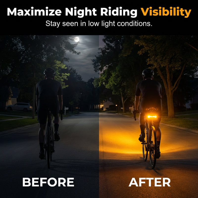 📢📢40% OFF !! ⏰ Wireless Turn Signal Light for Bicycles – Rechargeable, Waterproof & Perfect for Night Safety 💡