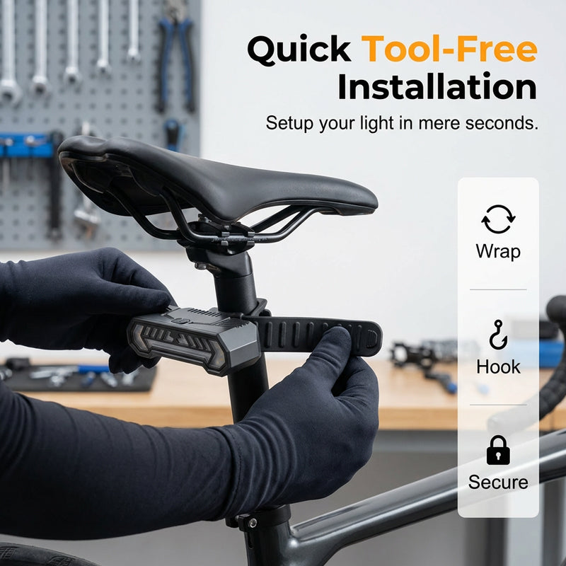 📢📢40% OFF !! ⏰ Wireless Turn Signal Light for Bicycles – Rechargeable, Waterproof & Perfect for Night Safety 💡