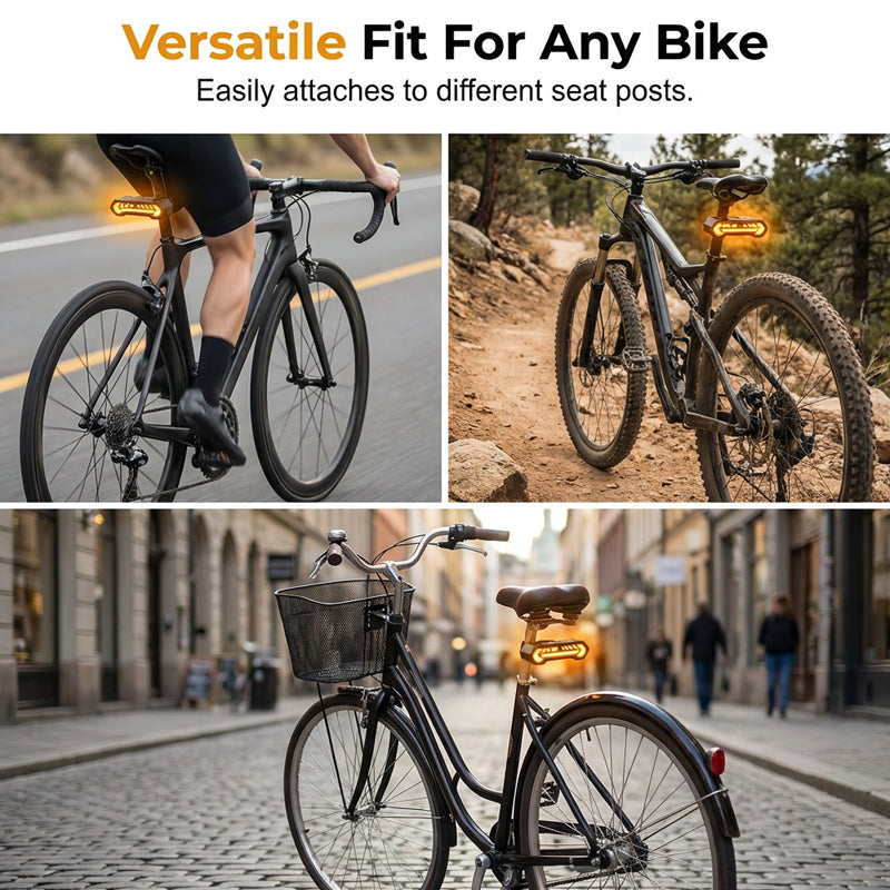 📢📢40% OFF !! ⏰ Wireless Turn Signal Light for Bicycles – Rechargeable, Waterproof & Perfect for Night Safety 💡