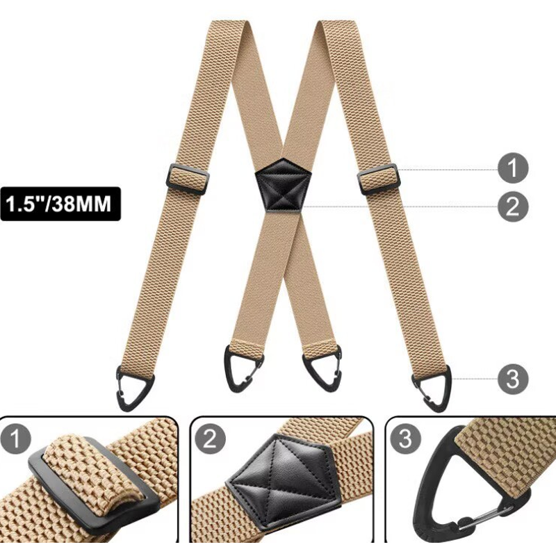 🔥Men's X-Back Suspenders with Hook Clips