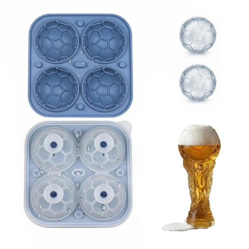 📢📢40% OFF!! ⏰ Silicone Soccer Ball Ice Cube Tray – 5.5 cm Cubes, Slow-Melting, Leak-Proof Design, 4 Colors, Perfect for Game Nights & Cocktails 🥂