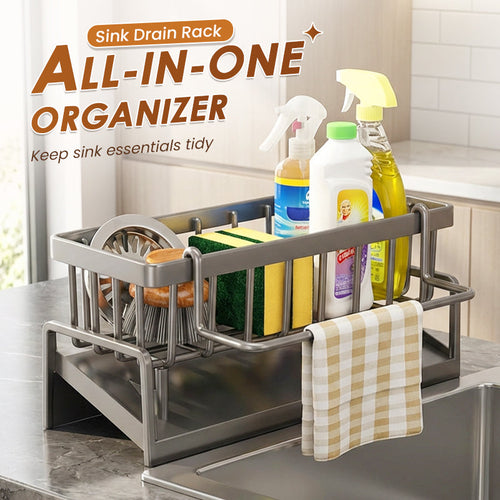 🧽 LIMITED-TIME 30% OFF! ✨ Sink Drain Rack – Organizer, Rust-Proof, Drainage Holes 🍽️