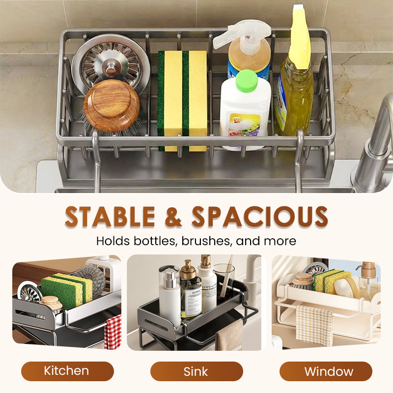 🧽 LIMITED-TIME 30% OFF! ✨ Sink Drain Rack – Organizer, Rust-Proof, Drainage Holes 🍽️