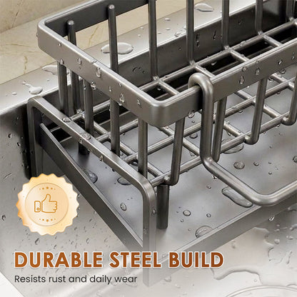 🧽 LIMITED-TIME 30% OFF! ✨ Sink Drain Rack – Organizer, Rust-Proof, Drainage Holes 🍽️