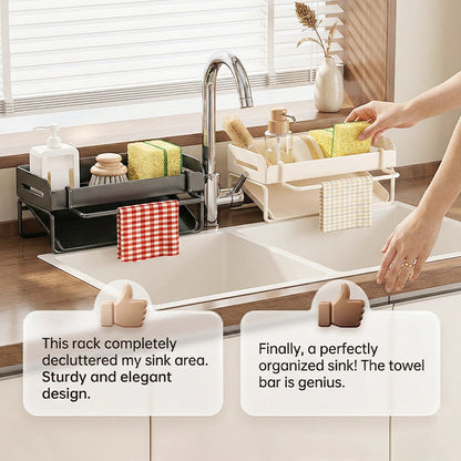 🧽 LIMITED-TIME 30% OFF! ✨ Sink Drain Rack – Organizer, Rust-Proof, Drainage Holes 🍽️