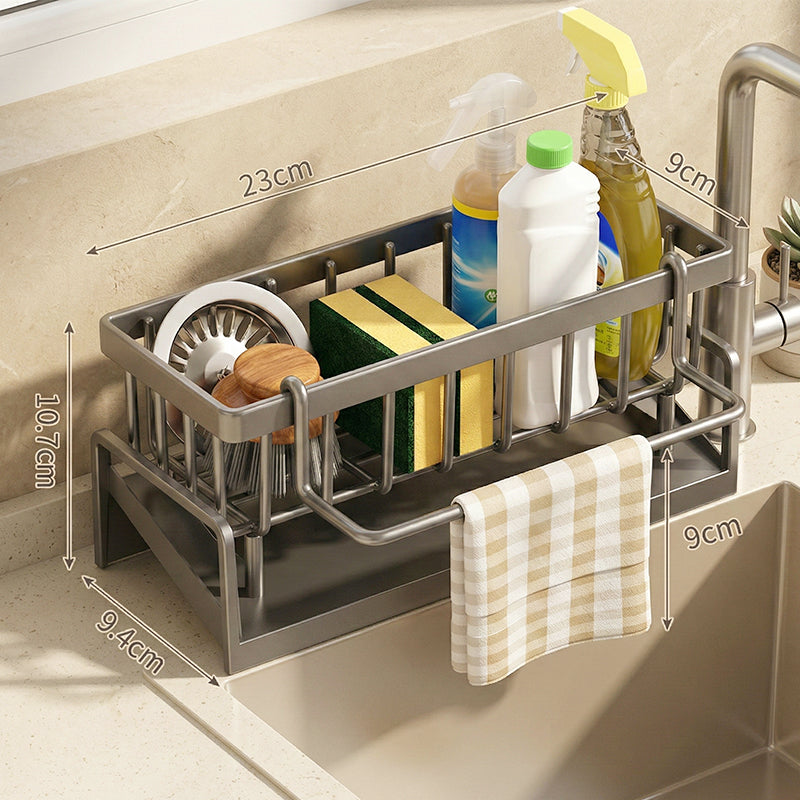 🧽 LIMITED-TIME 30% OFF! ✨ Sink Drain Rack – Organizer, Rust-Proof, Drainage Holes 🍽️