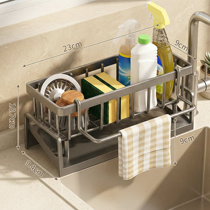 🧽 LIMITED-TIME 30% OFF! ✨ Sink Drain Rack – Organizer, Rust-Proof, Drainage Holes 🍽️