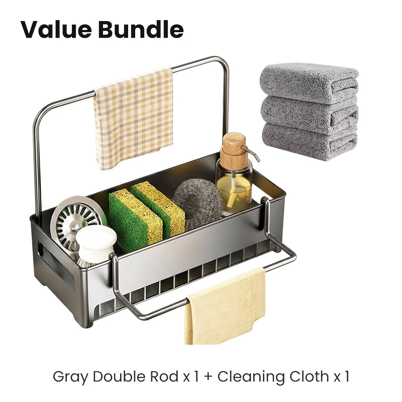 🧽 LIMITED-TIME 30% OFF! ✨ Sink Drain Rack – Organizer, Rust-Proof, Drainage Holes 🍽️