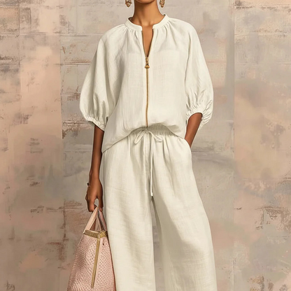 🔥 Hot sale 44% OFF🔥Women's Solid Color 2-Piece Casual Tracksuit Set