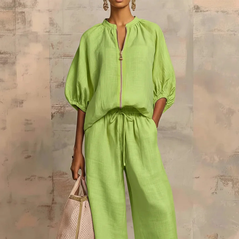 🔥 Hot sale 44% OFF🔥Women's Solid Color 2-Piece Casual Tracksuit Set