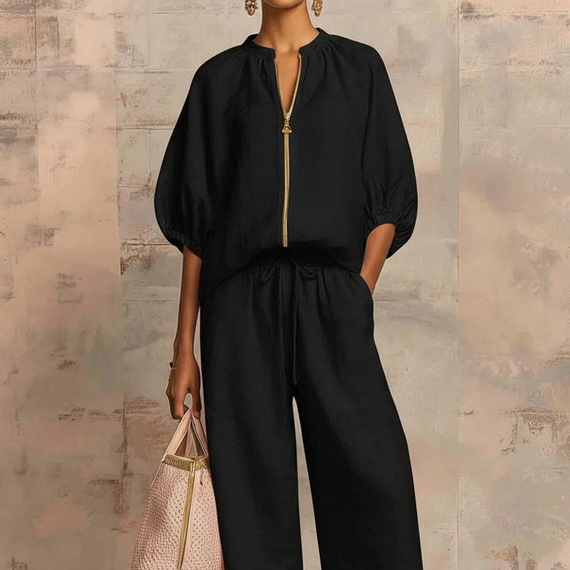 🔥 Hot sale 44% OFF🔥Women's Solid Color 2-Piece Casual Tracksuit Set