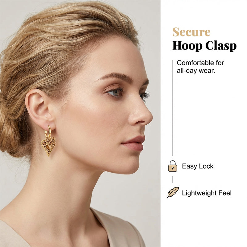 😍Elegant Sparkling Heart Hoop Earrings💕