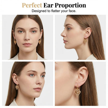 😍Elegant Sparkling Heart Hoop Earrings💕