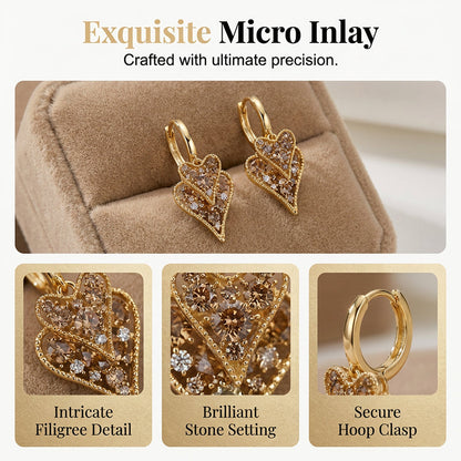 😍Elegant Sparkling Heart Hoop Earrings💕