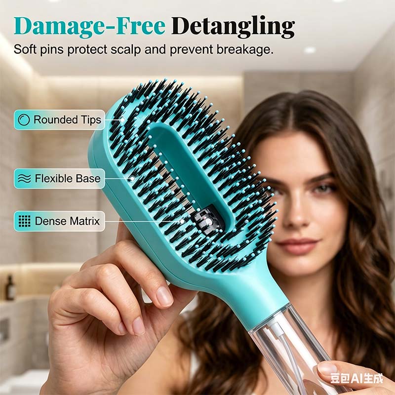 🪮💦Last Day Special Price🔥Anti-Static Hair Brush with Built-in Sprayer