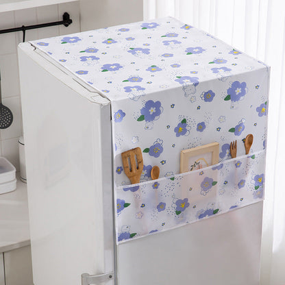 📢📢48% OFF !! ⏰ Fridge Dust Cover with Pockets – Peek-a-Boo Protection for Your Refrigerator ✨