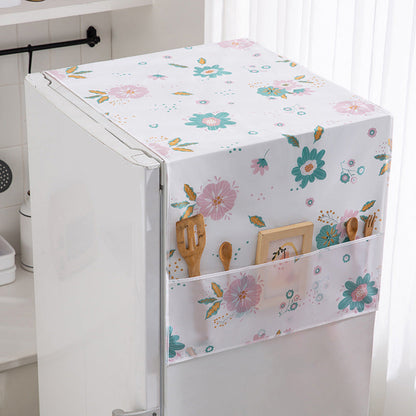 📢📢48% OFF !! ⏰ Fridge Dust Cover with Pockets – Peek-a-Boo Protection for Your Refrigerator ✨