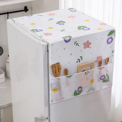 📢📢48% OFF !! ⏰ Fridge Dust Cover with Pockets – Peek-a-Boo Protection for Your Refrigerator ✨