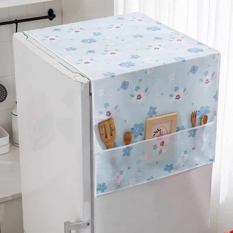 📢📢48% OFF !! ⏰ Fridge Dust Cover with Pockets – Peek-a-Boo Protection for Your Refrigerator ✨