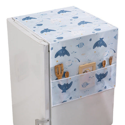 📢📢48% OFF !! ⏰ Fridge Dust Cover with Pockets – Peek-a-Boo Protection for Your Refrigerator ✨