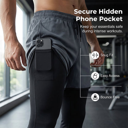 🏃‍♂️ LIMITED-TIME 40% OFF! ✨ Men's 2-in-1 Running Tights with Shorts – Compression, Quick-Dry ✨