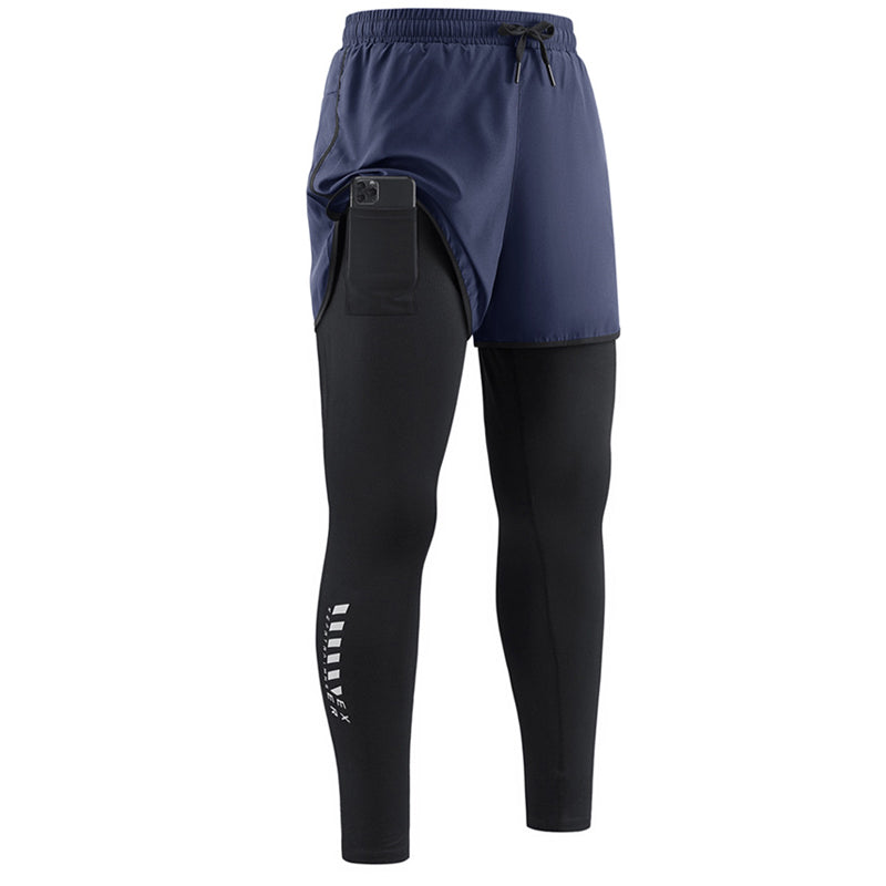 🏃‍♂️ LIMITED-TIME 40% OFF! ✨ Men's 2-in-1 Running Tights with Shorts – Compression, Quick-Dry ✨