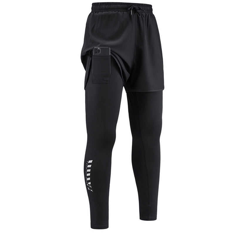 🏃‍♂️ LIMITED-TIME 40% OFF! ✨ Men's 2-in-1 Running Tights with Shorts – Compression, Quick-Dry ✨