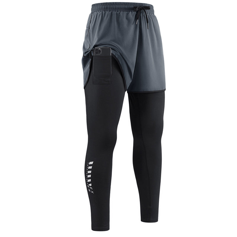🏃‍♂️ LIMITED-TIME 40% OFF! ✨ Men's 2-in-1 Running Tights with Shorts – Compression, Quick-Dry ✨