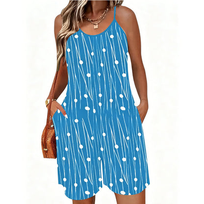 📢📢40% OFF !! ⏰Women's Striped Spaghetti Strap Romper with Pockets